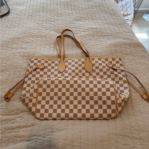 Checkered Tan Tote Bag